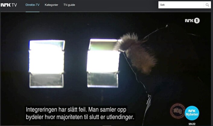 Anonym person på NRK Dagsrevyen mener den økte kriminaliteten i Oslo øst skyldes utlendinger. Foto: Skjermdump fra NRK-tv. Anonym person på NRK Dagsrevyen mener den økte kriminaliteten i Oslo øst skyldes utlendinger. Foto: Skjermdump fra NRK-tv.
