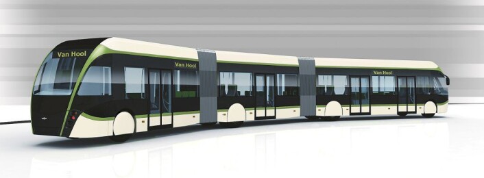 En monsterbuss ala denne er under uttesting i Bergen. En monsterbuss ala denne er under uttesting i Bergen.