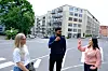 Leder for Grünerløkka byutviklings- og næringskomité, Gajaen Chandrasegaram (SV), Sinsen-beboer Caroline Waack og Karen Contreras Lisperguer (MDG).
