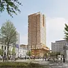 Her er planalternativ 1 for det nye høyhuset til Bane Nord eiendom.