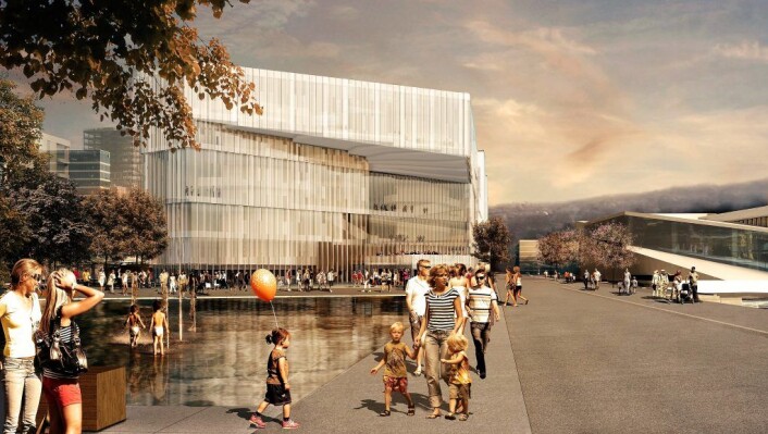 – Nye Deichmanske bibliotek blir nok min favoritt, men det må få universell tilgang, mener Tone Bratteli. Foto: Lund Hagem Arkitekter – Nye Deichmanske bibliotek blir nok min favoritt, men det må få universell tilgang, mener Tone Bratteli. Foto: Lund Hagem Arkitekter