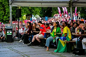 Norge-Brasil, foran Rådhuset.