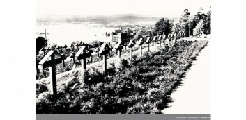 Ekeberg æreskirkegård. I bakgrunnen sjømannsskolen ved Ekeberg. Foto: Stiftelsen Nordmøre museum Ekeberg æreskirkegård. I bakgrunnen sjømannsskolen ved Ekeberg. Foto: Stiftelsen Nordmøre museum