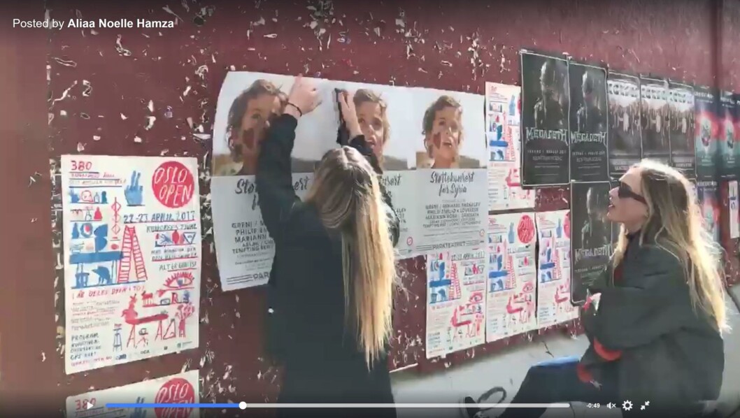 Vennene til Aliaa og Firas har hjulpet til med forberedelsene. Skjermbilde fra video lagt ut av Aliaa Noelle Hamza. Vennene til Aliaa og Firas har hjulpet til med forberedelsene. Skjermbilde fra video lagt ut av Aliaa Noelle Hamza.