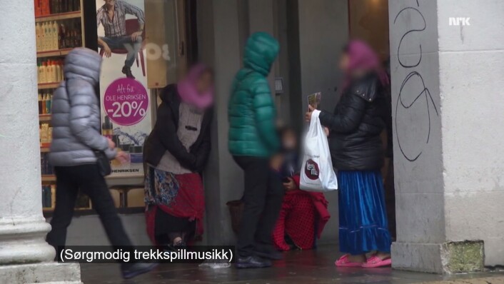 Anonymiserte tiggere fra NRK Brennpunkts dokumentar, Lykkelandet. Skjermbilde: NRK Brennpunkt Anonymiserte tiggere fra NRK Brennpunkts dokumentar, Lykkelandet. Skjermbilde: NRK Brennpunkt