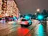 Taxi buss biltrafikk natt Oslo sentrum grønt lys trafikklys Nationaltheateret Foto: Arnsten Linstad