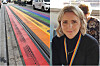 Rosenkrantz gate Regnbuegata slitt av bildekk biler biltrafikk regnbue London pub Pride Foto: Petter Terning Marit Kristine Vea (V) Foto: Arnsten Linstad