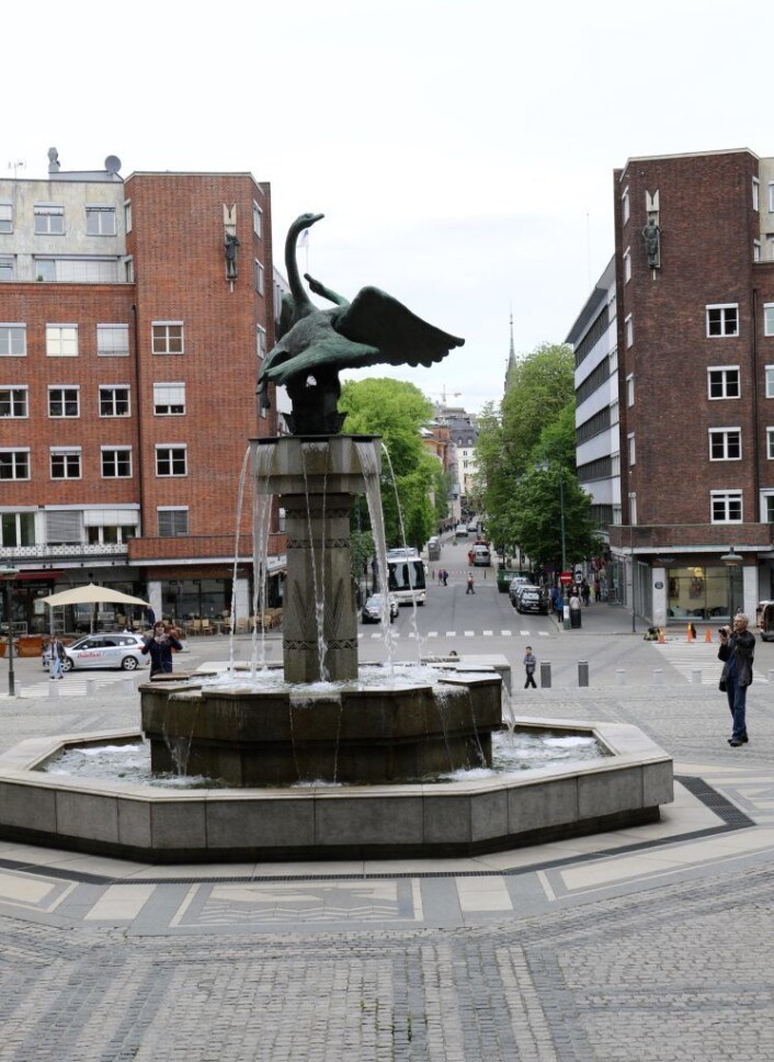 Skulpturen skal ikke bare vise to svaner, men også to svaner som representerer byens sjel. Foto: Inge Madsen Skulpturen skal ikke bare vise to svaner, men også to svaner som representerer byens sjel. Foto: Inge Madsen