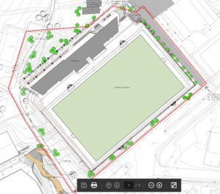Her er en plantegning for banen. Plantegning: Kultur- og idrettsbygg i Oslo Her er en plantegning for banen. Plantegning: Kultur- og idrettsbygg i Oslo
