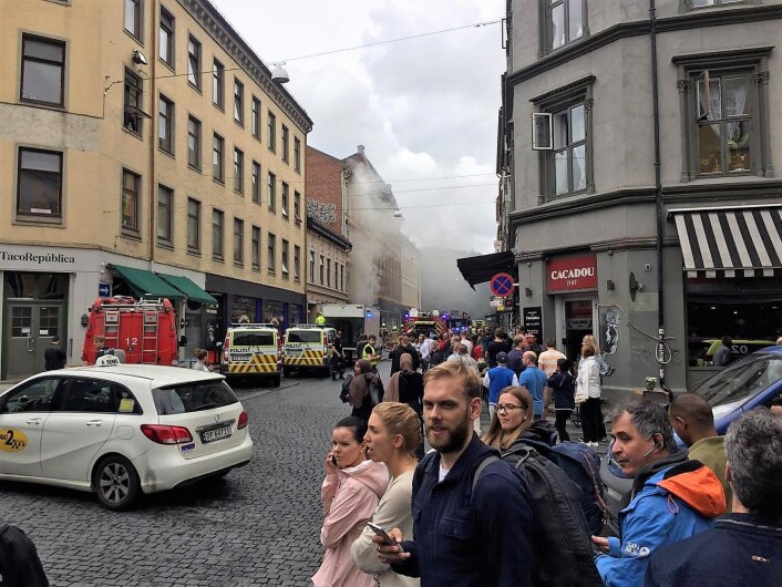Brann i Torggata. Foto: Leo Valen Brann i Torggata. Foto: Leo Valen