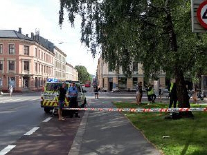 Mann skutt på åpen gate på Grünerløkka. Foto: Christian Øivindsønn Boger Mann skutt på åpen gate på Grünerløkka. Foto: Christian Øivindsønn Boger