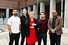Fra v. Siavash Mobasheri (Rødt), Sigrid Z. Heiberg (MDG), Marthe Scharning Lund (Ap), Magnus Birkelund (Frp) og Omar Samy Gamal (SV). Foto: privat