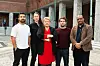 Fra v. Siavash Mobasheri (Rødt), Sigrid Z. Heiberg (MDG), Marthe Scharning Lund (Ap), Magnus Birkelund (Frp) og Omar Samy Gamal (SV). Foto: privat