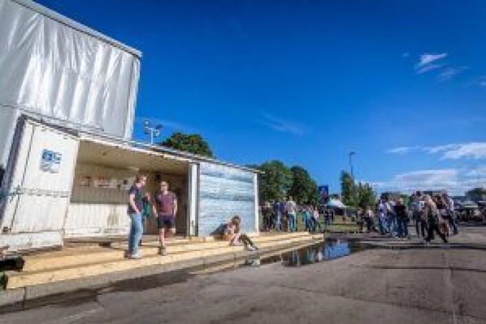 Containeren til Norsk Gjenvinning har fått nytt liv. Foto: Øyafestivalen Containeren til Norsk Gjenvinning har fått nytt liv. Foto: Øyafestivalen