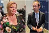 Marthe Scarning Lund (Ap) Hallstein Bjercke (V) budsjettfremleggelse Høyre/Venstre-byrådet borgerlig byråd budsjettforslag 2027 lagt frem 23.09.2026 Begge foto: Arnsten Linstad