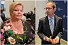 Marthe Scarning Lund (Ap) Hallstein Bjercke (V) budsjettfremleggelse Høyre/Venstre-byrådet borgerlig byråd budsjettforslag 2027 lagt frem 23.09.2026 Begge foto: Arnsten Linstad