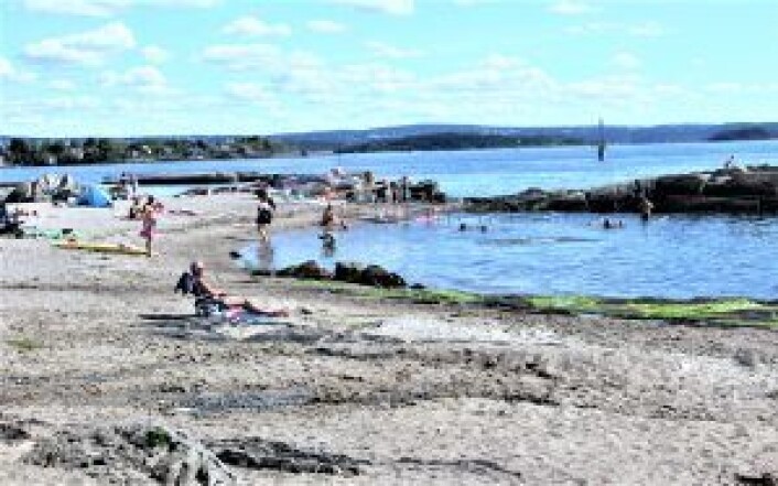 Huk, byens mest populære badestrand. Foto: Hans Magnus Borge Huk, byens mest populære badestrand. Foto: Hans Magnus Borge
