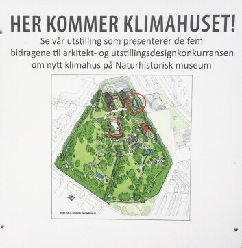 Her, i Botanisk Hage, vil Klimahuset ligge. Foto: Vegard Velle Her, i Botanisk Hage, vil Klimahuset ligge. Foto: Vegard Velle