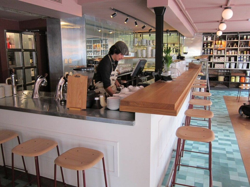 Kaffebaren i første etasje, Brugata Landhandleri. Foto: Susanne Skaug/VårtOslo