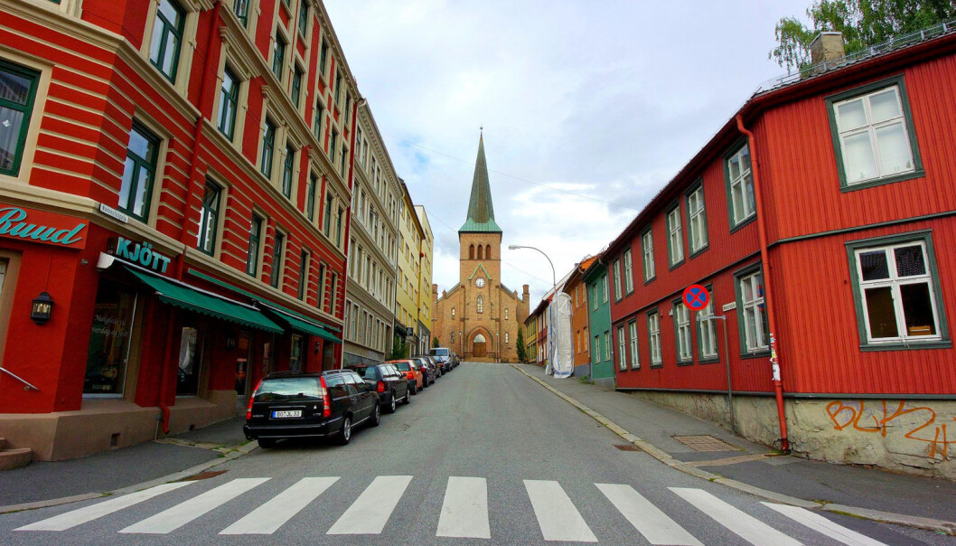 Kampen kirke fra Nannestadgata. Kampen kirke fra Nannestadgata.