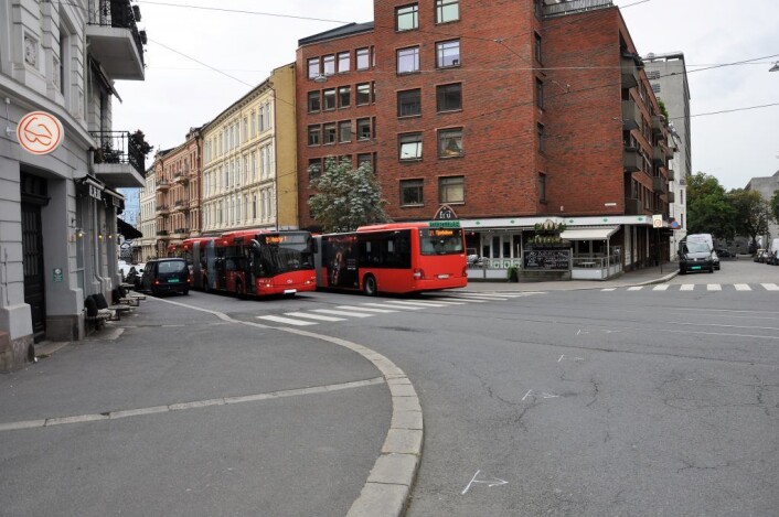 I dette krysset vil også Briskebytrikken gå, om Ruter får det som de vil. Foto: Arnsten Linstad I dette krysset vil også Briskebytrikken gå, om Ruter får det som de vil. Foto: Arnsten Linstad