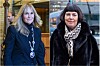 Ordfører Anne Lindboe (H) med ordførerkjede i Stortinget Merete Agerbak-Jensen (H) foran trikk Stortorvet Stortorget Foto: Elvina Vladi Kvisle
