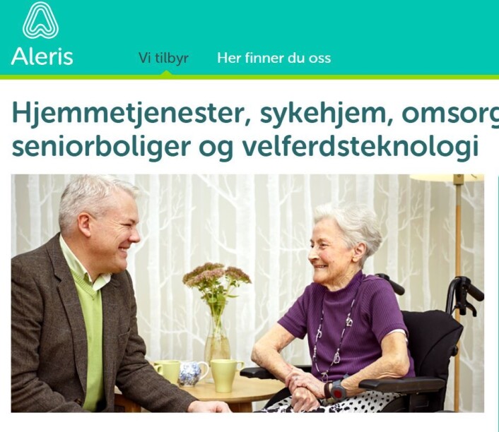 Skjermdump: Aleris hjemmeside Skjermdump: Aleris hjemmeside