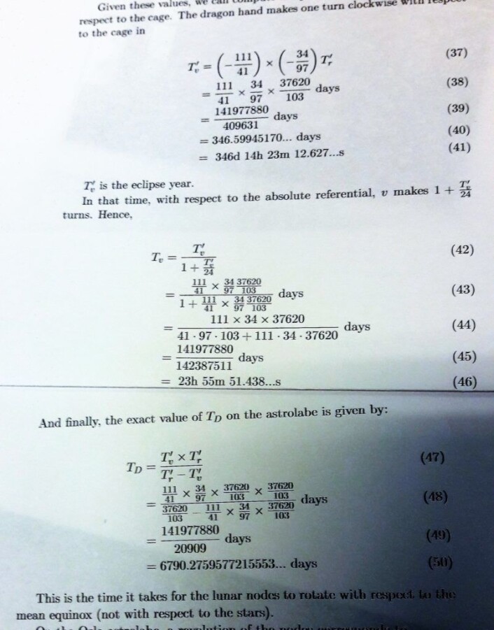 De fleste trekker seg unna når de møter slike matematiske utfordringer. Fra brukermanualen til Det astronomiske ur. Foto: Anders Høilund De fleste trekker seg unna når de møter slike matematiske utfordringer. Fra brukermanualen til Det astronomiske ur. Foto: Anders Høilund