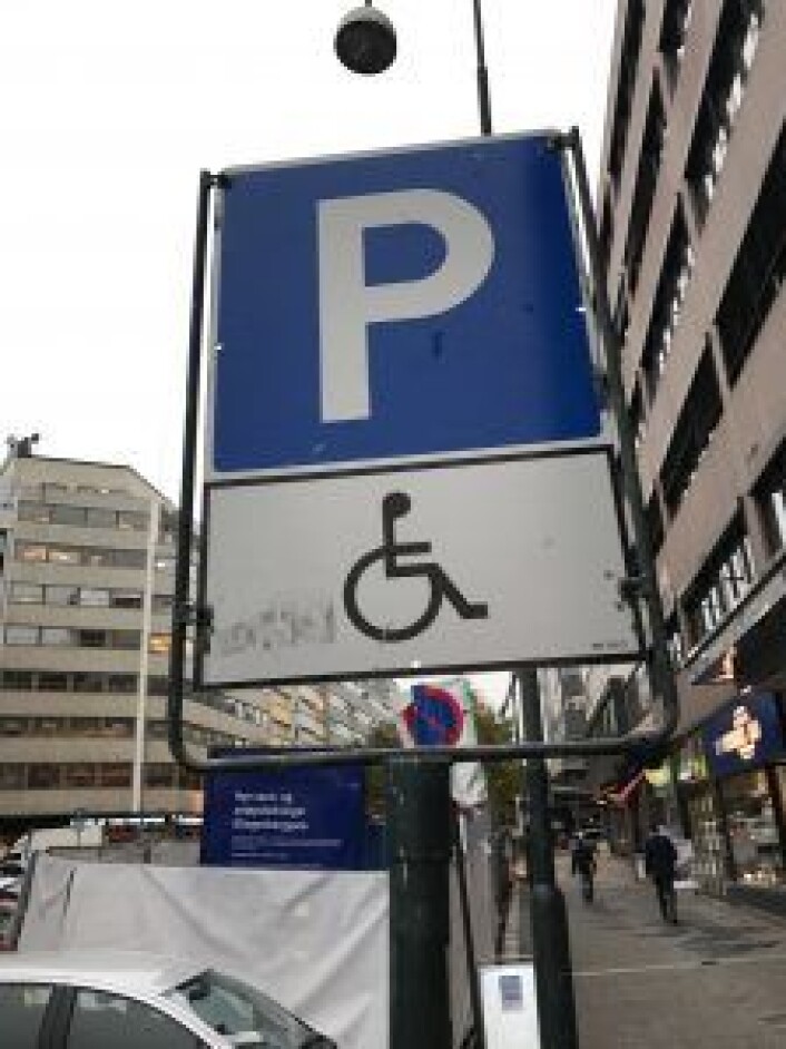 Handikap-parkeringsplass. Foto: Christina Hantho Handikap-parkeringsplass. Foto: Christina Hantho