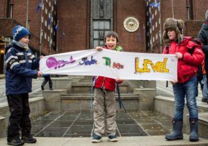 Niåringene Iver, Hans og Max stiller ett krav: Oppgrader skolen til neste level. Foto: Morten Lauveng Jørgensen Niåringene Iver, Hans og Max stiller ett krav: Oppgrader skolen til neste level. Foto: Morten Lauveng Jørgensen