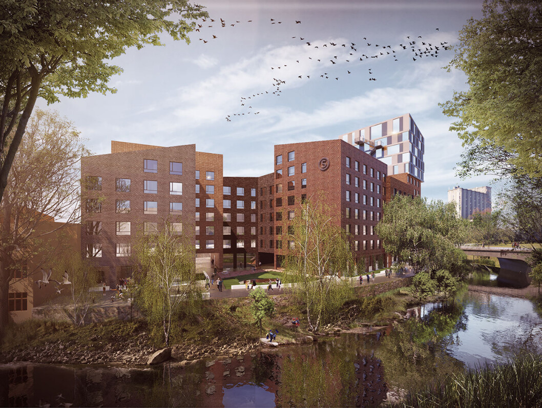 Arkitektfirmaet A-lab står bak SiOs forslag til nye studentboliger. Illustrasjon: A-lab Arkitektfirmaet A-lab står bak SiOs forslag til nye studentboliger. Illustrasjon: A-lab