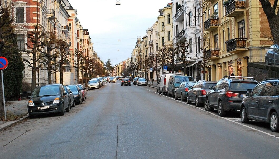 Det var her i Riddervoldsgate, bak Slottet, fotgjengeren ble påkjørt. Det var her i Riddervoldsgate, bak Slottet, fotgjengeren ble påkjørt.
