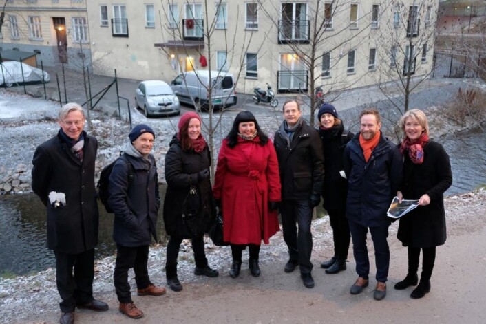 James Stove Lorentzen (H), Harald Nissen (MDG), Marit Halse (R), Victoria Marie Evensen (AP), Peder Chr. Løvenskiold (Anton B. Nilsen eiendom), Sunniva Holmås Eidsvoll (SV), Geir Graff-Kallevåg (Entra) og Eline Rølles Friis (Skanska). James Stove Lorentzen (H), Harald Nissen (MDG), Marit Halse (R), Victoria Marie Evensen (AP), Peder Chr. Løvenskiold (Anton B. Nilsen eiendom), Sunniva Holmås Eidsvoll (SV), Geir Graff-Kallevåg (Entra) og Eline Rølles Friis (Skanska).