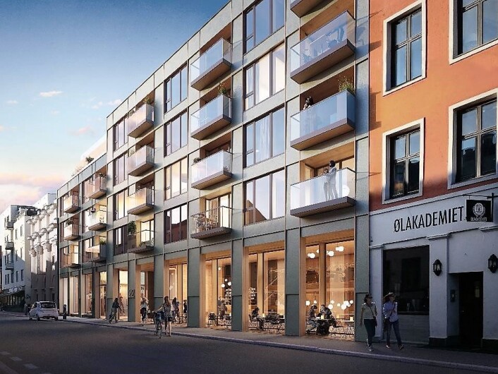 Fasaden til Nordre gate 20-22 når bygget står klart. Illustrasjon: Alliance arkitekter Fasaden til Nordre gate 20-22 når bygget står klart. Illustrasjon: Alliance arkitekter