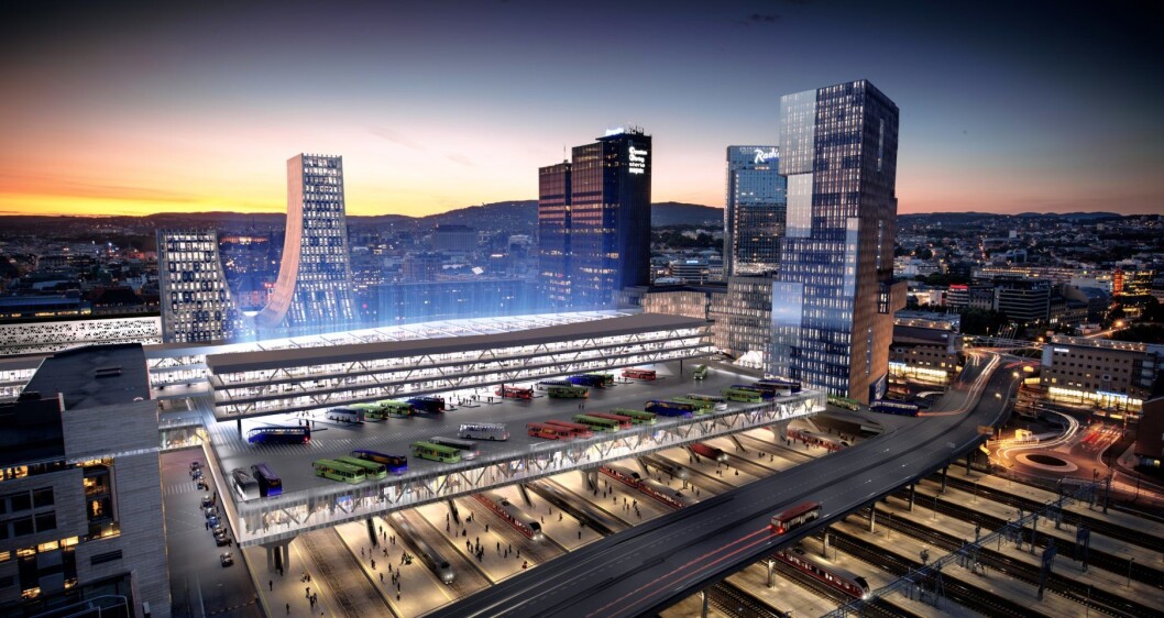 Oslo bussterminal på Oslo S. Konsepttegning: MAD arkitekter Oslo bussterminal på Oslo S. Konsepttegning: MAD arkitekter