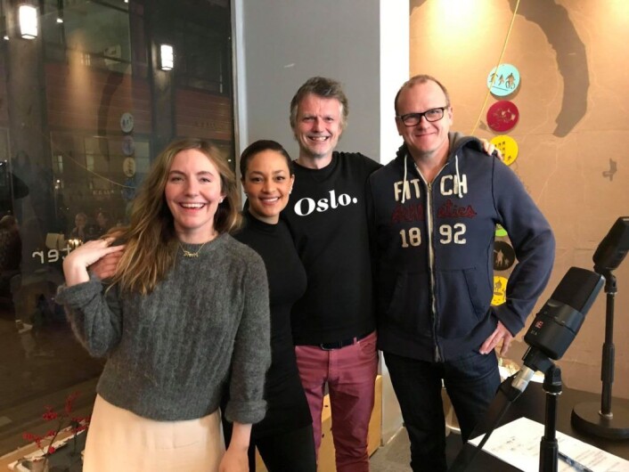 Skuespillerne Julie Støp Husby, Iselin Shumba, programvert Erling Fossen og fylkesleder i Oslo AP, Frode Jacobsen deltok i Byprat om #metoo og seksuell trakassering. Foto: Torun Berg Skuespillerne Julie Støp Husby, Iselin Shumba, programvert Erling Fossen og fylkesleder i Oslo AP, Frode Jacobsen deltok i Byprat om #metoo og seksuell trakassering. Foto: Torun Berg