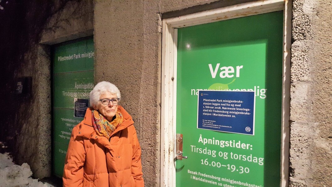 Charlotte Buhl og beboerne i Pilestredet Park er svært fornøyde med å ha fått en løsning på kildesorteringsproblemet i nabolaget. Foto: Tarjei Kidd Olsen Charlotte Buhl og beboerne i Pilestredet Park er svært fornøyde med å ha fått en løsning på kildesorteringsproblemet i nabolaget. Foto: Tarjei Kidd Olsen
