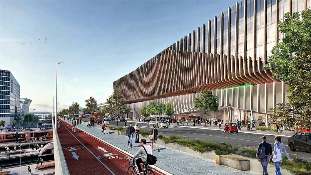 Slik kan Oslo S med ny bussterminal bli seende ut i framtiden om Ruter og plan og bygningsetaten får det som de ønsker. Illustrasjon. MAD Arkitekter Slik kan Oslo S med ny bussterminal bli seende ut i framtiden om Ruter og plan og bygningsetaten får det som de ønsker. Illustrasjon. MAD Arkitekter