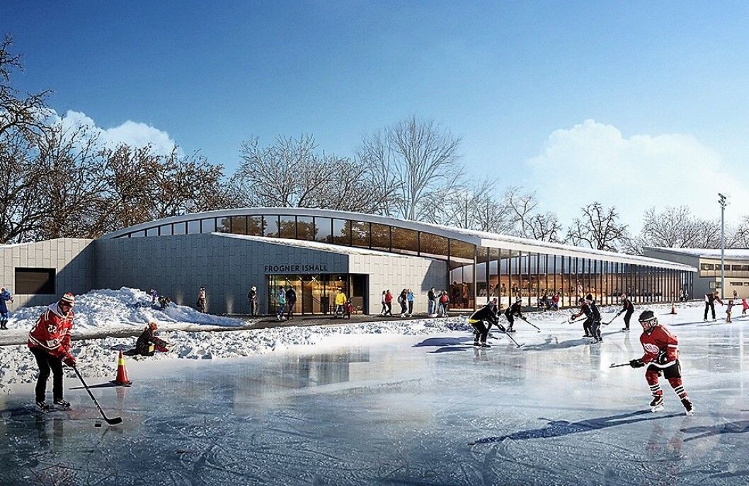 Slik kan ishllen på Frogner stadion bli seende ut når den står ferdig. Illustrasjon: Dyrvik Arkitekter Slik kan ishllen på Frogner stadion bli seende ut når den står ferdig. Illustrasjon: Dyrvik Arkitekter