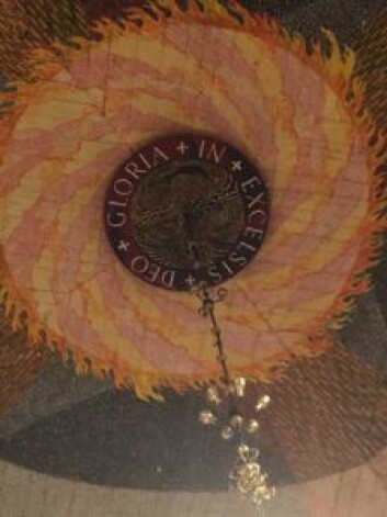 Detalj fra takmaleriet i Domkirken. Gloria in Excelsis Deo betyr Ære være Gud i det høyeste. Et uttrykk passende til å beskrive Evensong. Foto: Kjersti Opstad Detalj fra takmaleriet i Domkirken. Gloria in Excelsis Deo betyr Ære være Gud i det høyeste. Et uttrykk passende til å beskrive Evensong. Foto: Kjersti Opstad