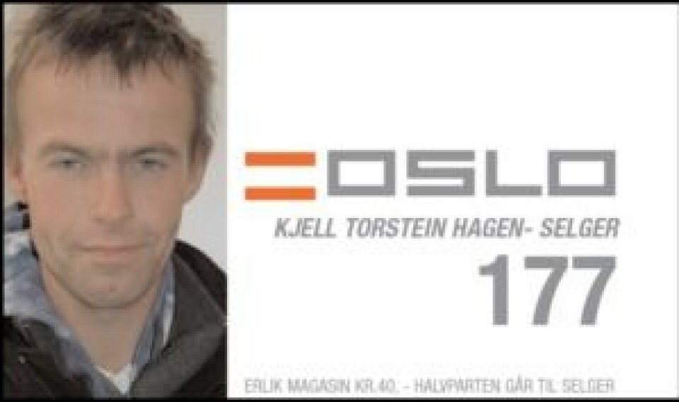 Selgerkortet til Kjell, fra 2005.
