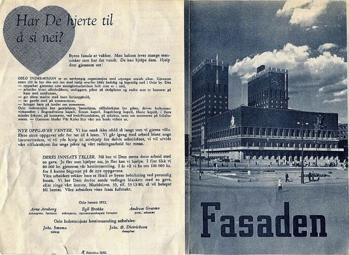 Reklame for Bymisjonens arbeid. Reklame for Bymisjonens arbeid.