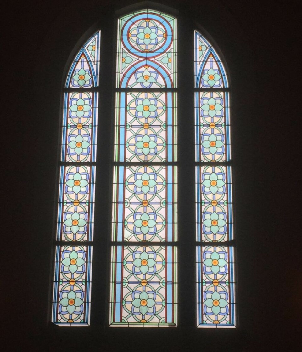 Glassmaleri i Fagerborg kirke. Foto: Kjersti Opstad