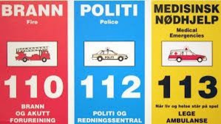 I Norge har vi tre nødnumre. Foto: Arkiv/VårtOslo I Norge har vi tre nødnumre. Foto: Arkiv/VårtOslo