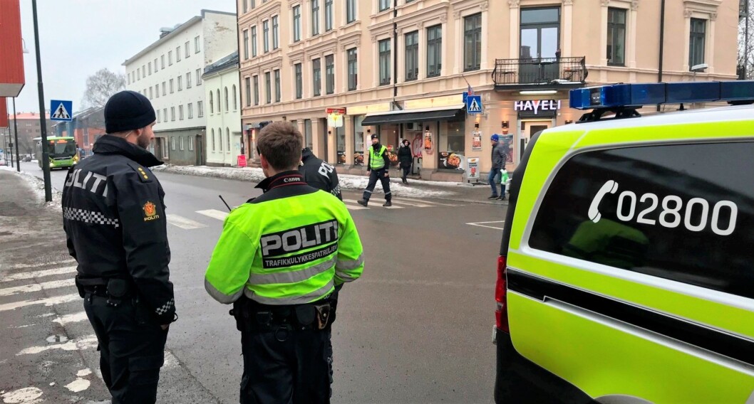 Fra Strømsveien, i forbindelse med at Viktor ble påkjørt. Foto: Christer Baardsen, TV2 Fra Strømsveien, i forbindelse med at Viktor ble påkjørt. Foto: Christer Baardsen, TV2