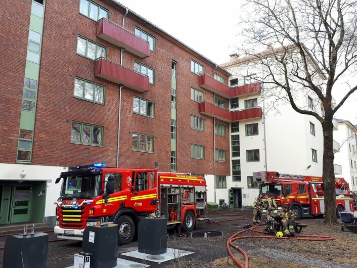 Det var aldri noen spredningsfare fra brannen i Dælenenggata 37 b og 37d. Foto: Christian Boger Det var aldri noen spredningsfare fra brannen i Dælenenggata 37 b og 37d. Foto: Christian Boger