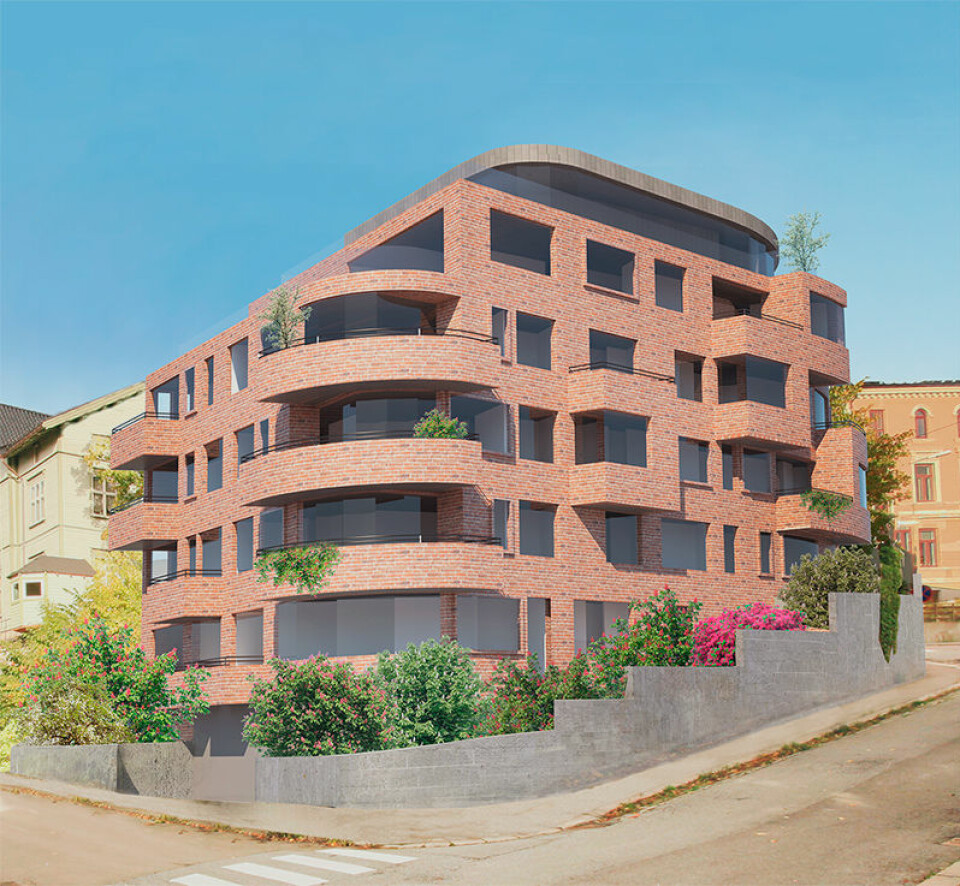 Hvis plan-og bygningsetaten godkjenner planene, vil Bolteløkka terrasse bli seende slik ut. Illustrasjon: Jensen og Skodvin arkitekter