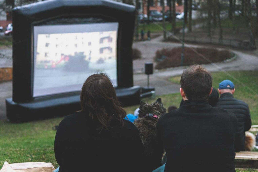 Da skumringen senket seg over Torshovparken var et litt spesielt kinopublikum på plass. Foto: Bjørnar Morønning Da skumringen senket seg over Torshovparken var et litt spesielt kinopublikum på plass. Foto: Bjørnar Morønning