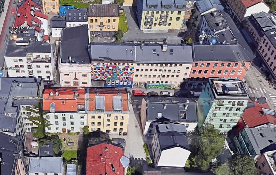 I området rundt Nordre gate står nå 250 leiligheter og utesteder uten strøm. Foto: Google maps I området rundt Nordre gate står nå 250 leiligheter og utesteder uten strøm. Foto: Google maps