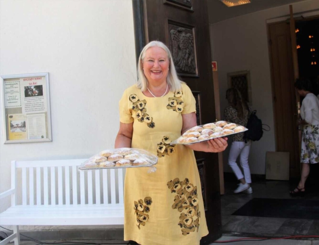 Cathrine Nordlie sto for bakst da Bygdøy kirke fylte 50 år. Foto: Hans M. Borge Cathrine Nordlie sto for bakst da Bygdøy kirke fylte 50 år. Foto: Hans M. Borge